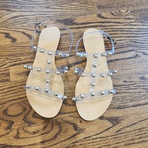 Schutz Yarin Sandal clear and silver size 9
